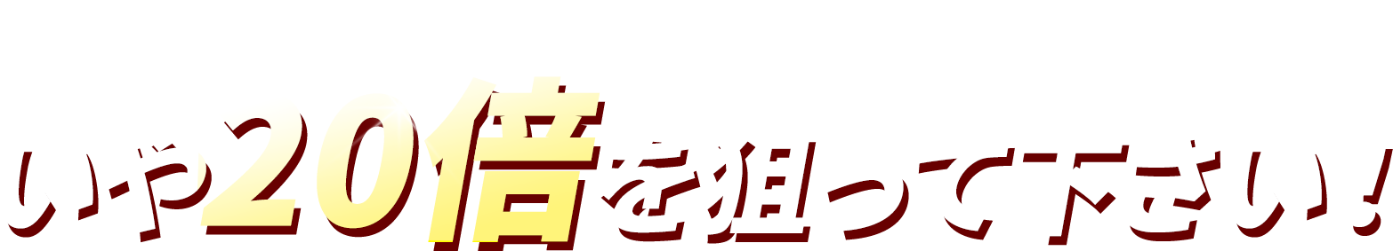 いや20倍を狙って下さい！